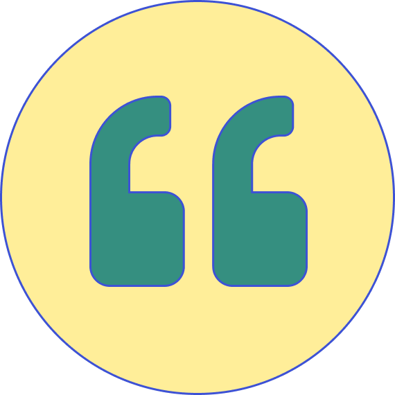 A pair of quotation marks to indicate a quote (testimonial) for Anemochory Consulting services.